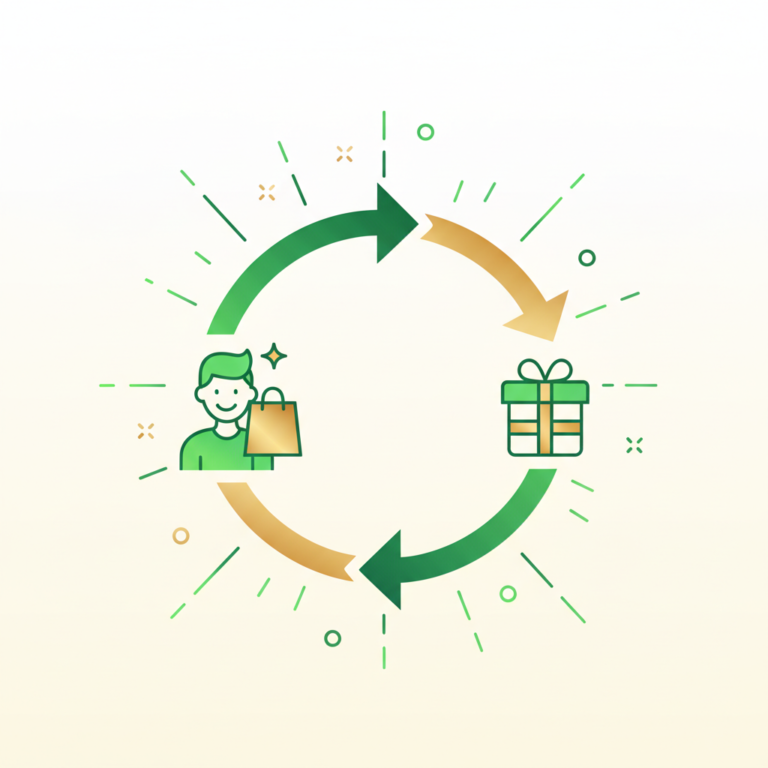 Customer retention and loyalty cycle illustration for e-commerce businesses