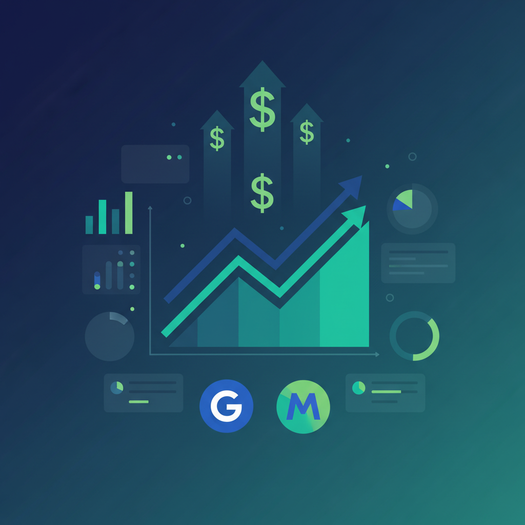 E-commerce ROAS benchmarks dashboard showing advertising performance metrics across platforms