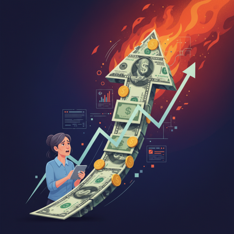 Rising customer acquisition costs in digital advertising illustrated with upward trending costs