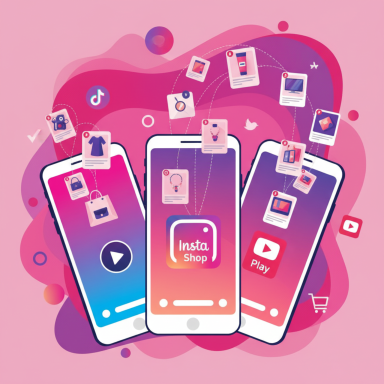 Social commerce on TikTok Shop Instagram and YouTube with product shopping features